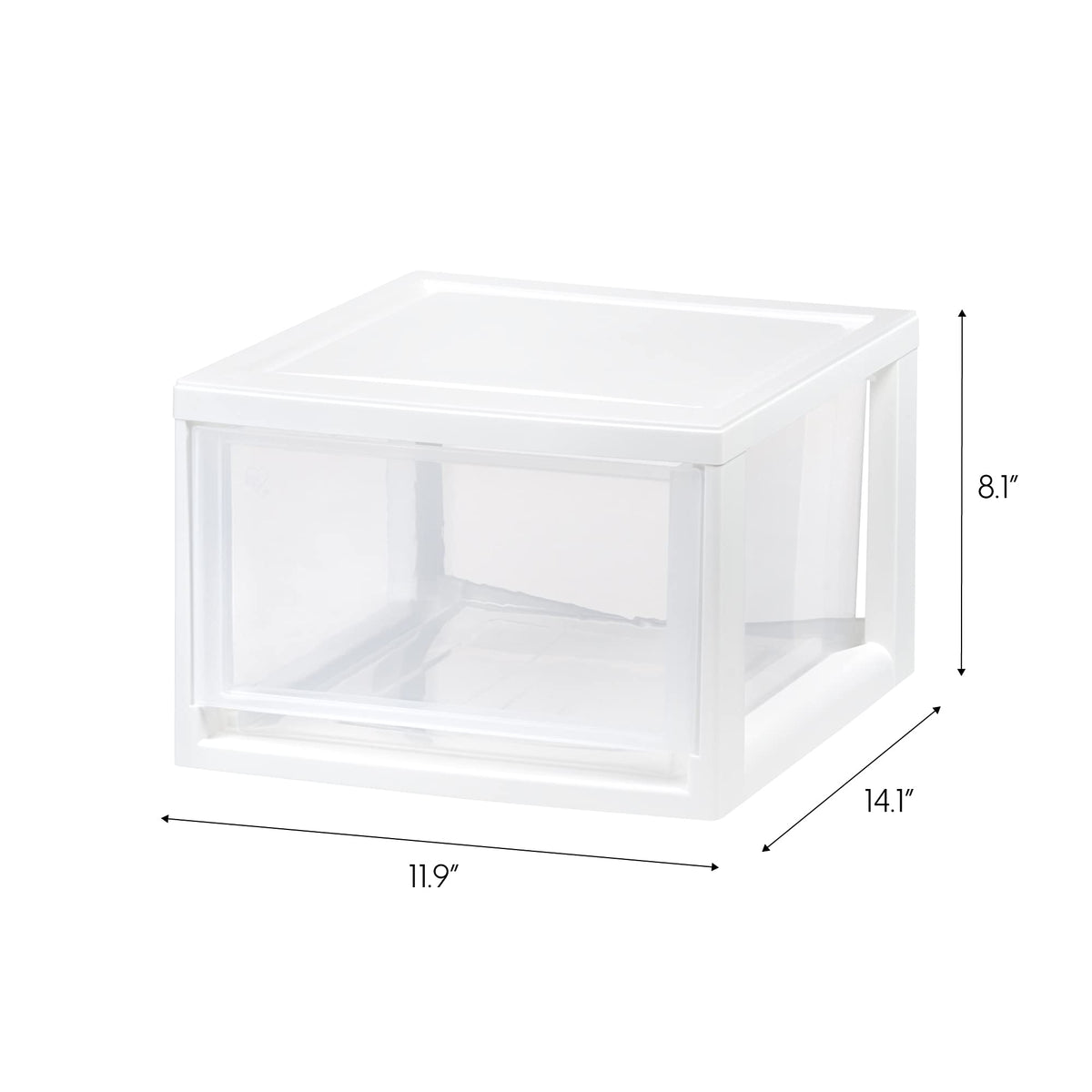 IRIS USA 3-Pack, 14.5 Qt. Stacking Drawer Storage Organizer, White