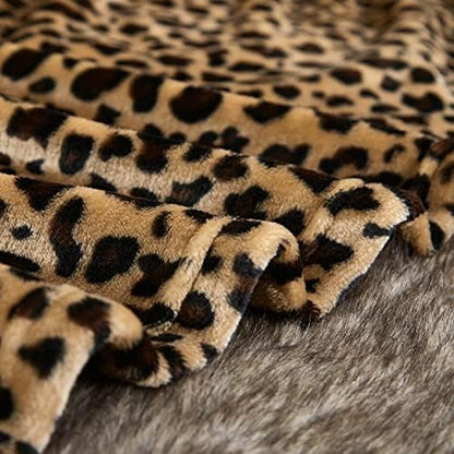 MERRYLIFE Leopard Throw Blanket Decorative Fleece Throw | Ultra-Plush Colorful Girls Boys | Couch