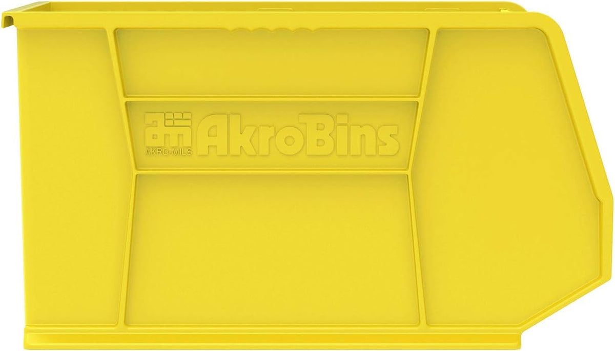 Akro-Mils 30265 AkroBins Plastic Storage Bins, 18"x8.25"x9", Yellow, 6-Pack