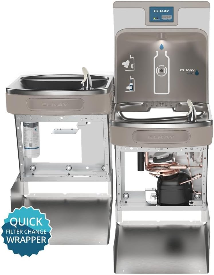 Elkay LZSTL8WSSP Enhanced Bottle Filler & Bi-Level ADA Cooler Refrigerated Stainless High Capacity