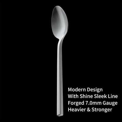 Alata Cube 20-Piece Forged Silverware Set Stainless Steel Flatware Set,Service for 4,Matte Satin