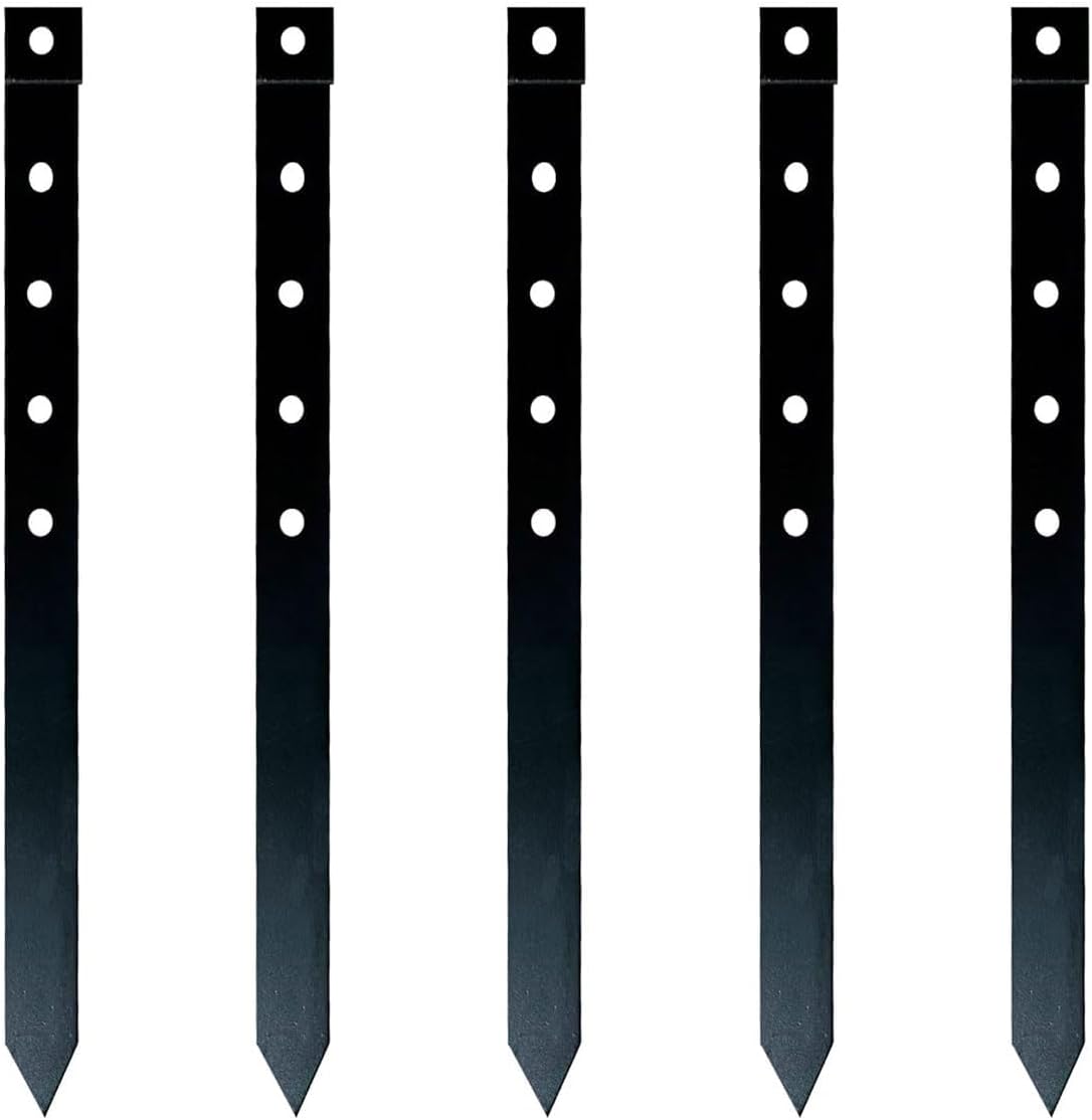 60Pcs Metal Garden Landscape Edging Stakes,Black, 10inch anchoring Stakes Landscape Anchoring