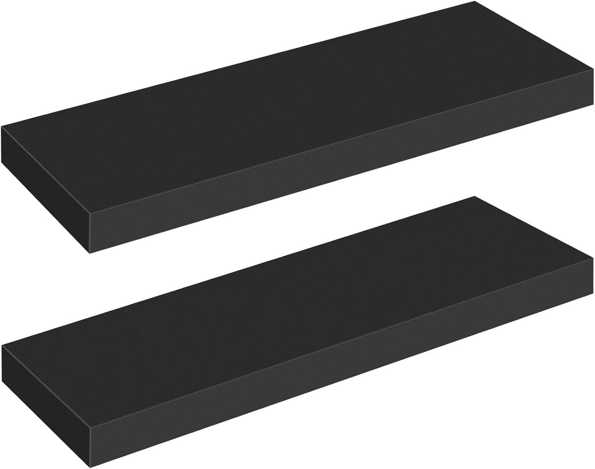 HOOBRO Floating Shelves for Wall, Wall Mounted Shelf Set of 2, 23.6" Hanging Shelf with Invisible