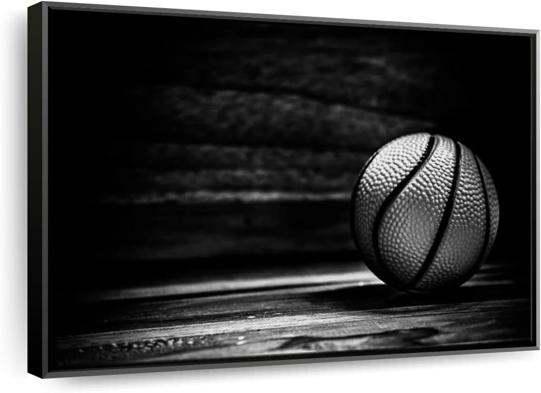 ElephantStock Basketball Wall Art - Horizontal Framed Canvas - 1-Piece Hallway Wall Decor