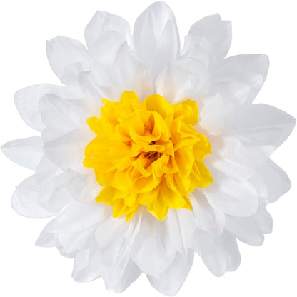 MISU Daisy Flower Party Decorations White Tissue Pom Poms for Classroom Baby Shower Wedding