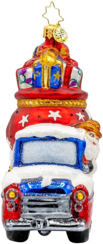 Christopher Radko Hand-Crafted European Glass Christmas Tree Decorative Ornament, Lone Star Santa