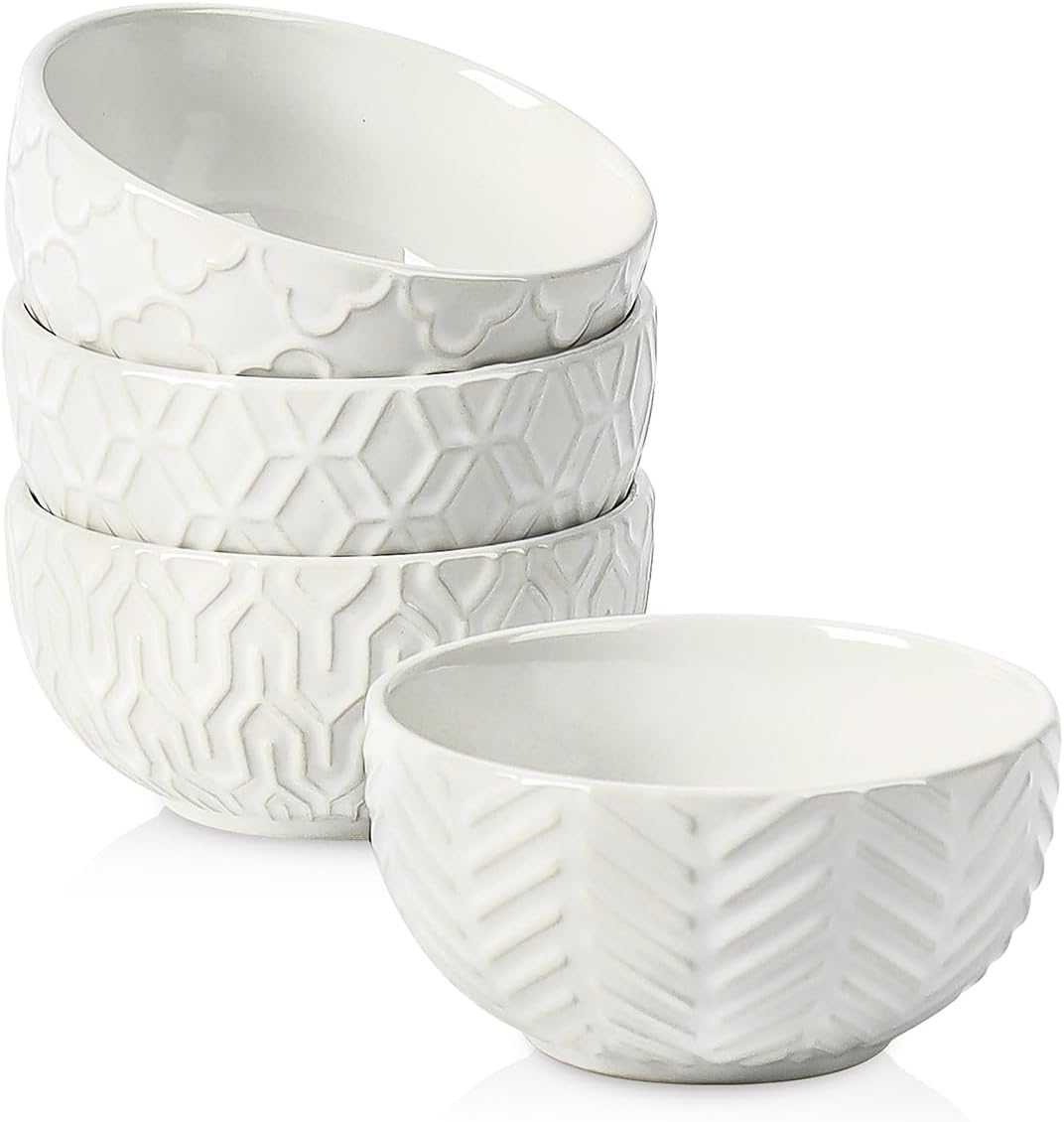 Sureasy Mini Ceramic Dipping Bowls – 4 oz, 3.5 Inch Small Bowls for Sauces & Side Dishes, Microwave