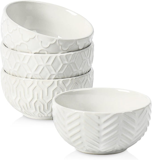 Sureasy Mini Ceramic Dipping Bowls – 4 oz, 3.5 Inch Small Bowls for Sauces & Side Dishes, Microwave
