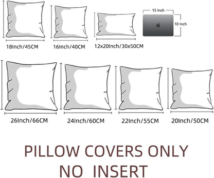Fancy Homi Set of 2 Light Blue Decorative Throw Pillow Covers 22x22 Inch for Living Room Couch Bed
