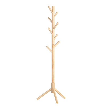 VASAGLE Solid Wood Coat Rack, Free Standing Tree-Shaped Coat Rack with 8 Hooks, 3 Height Options
