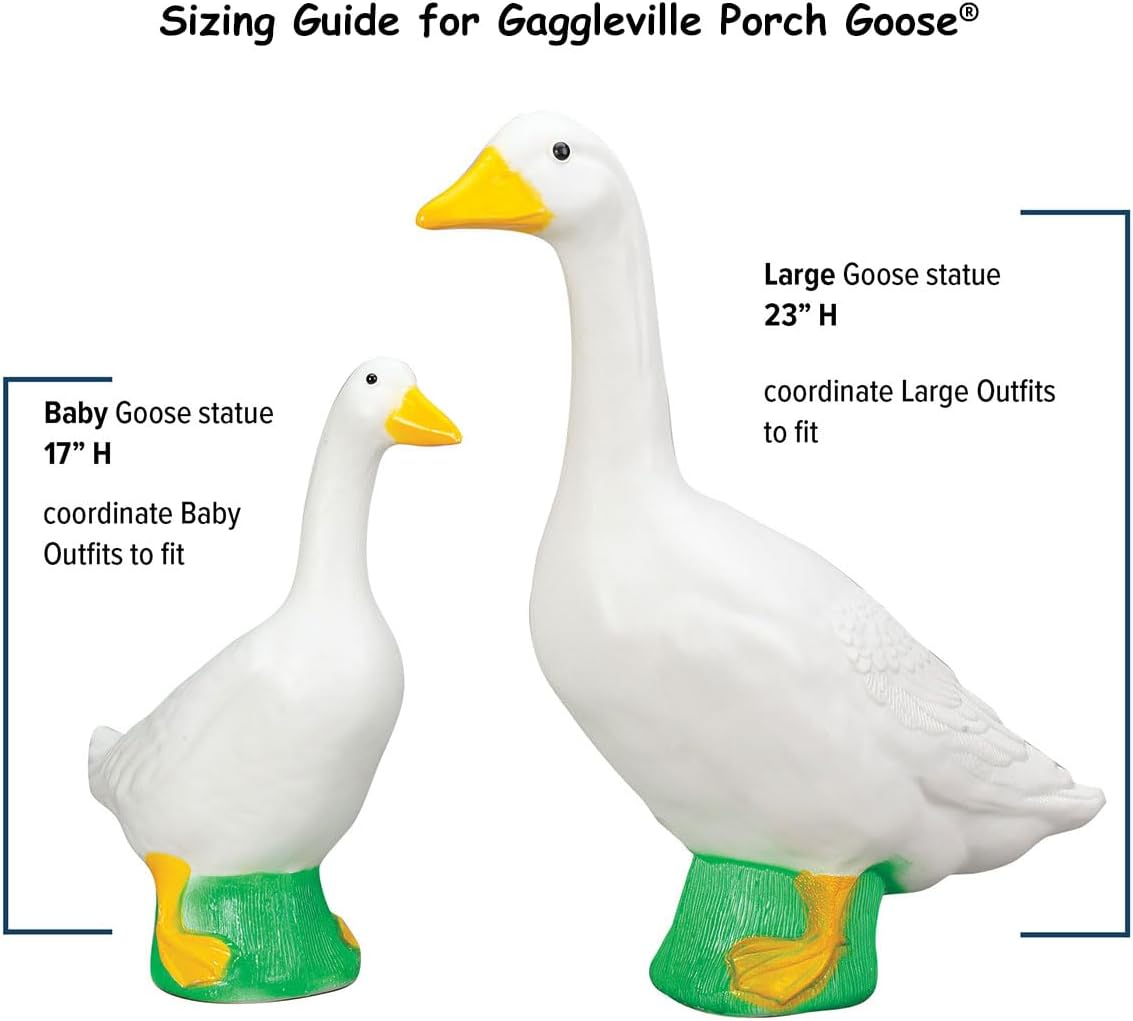 Fox Valley Traders Gaggleville Porch Goose Baby Statue – Charming 17" Outdoor Decorative Figurine