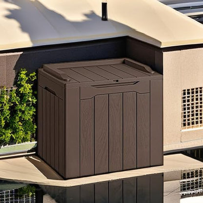 Devoko 30 Gallon Resin Deck Box Outdoor Indoor Waterproof Storage Box for Patio Furniture Pool