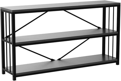 LVB Black Console Table, Modern Entryway Table for Hallway Living Room, Industrial Sofa Table