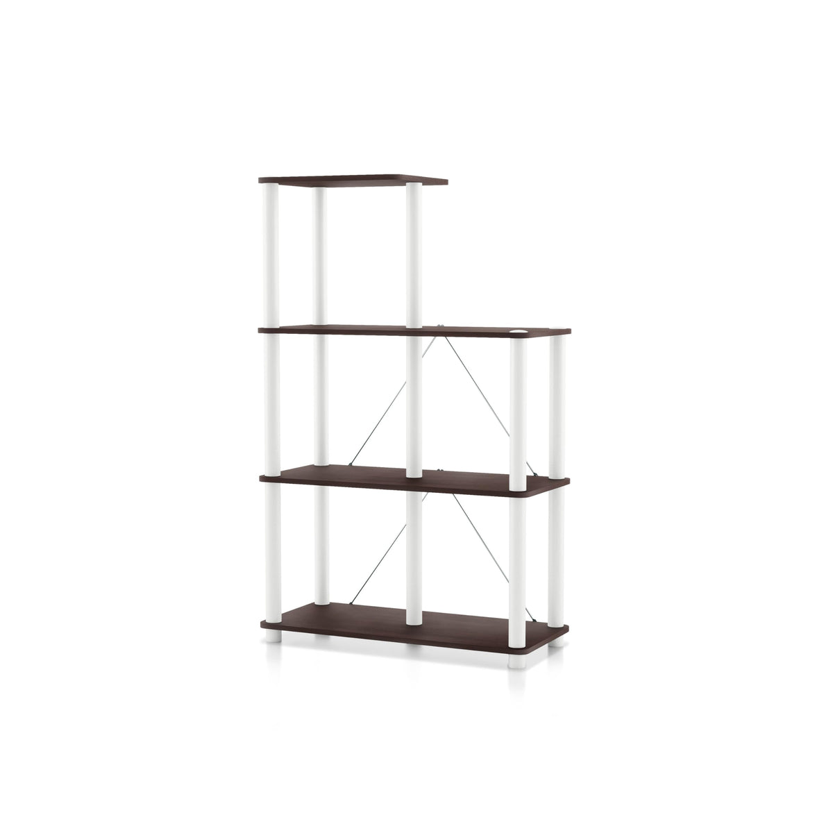 HOMES: INSIDE + OUT Apexa Modern 5-Cube Ladder Shelving Units, Collectibles Display Shelves, Easy