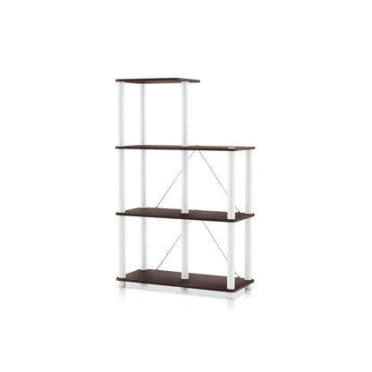 HOMES: INSIDE + OUT Apexa Modern 5-Cube Ladder Shelving Units, Collectibles Display Shelves, Easy