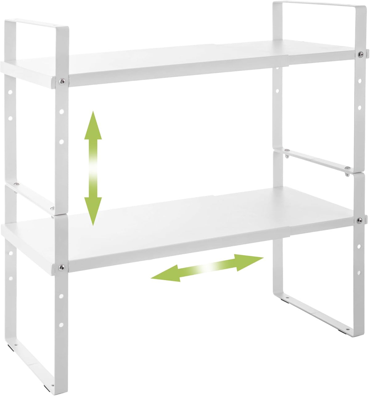 Expandable Cabinet Shelf Organizer Rack, Stackable Kitchen Counter Storage Shelves Stand