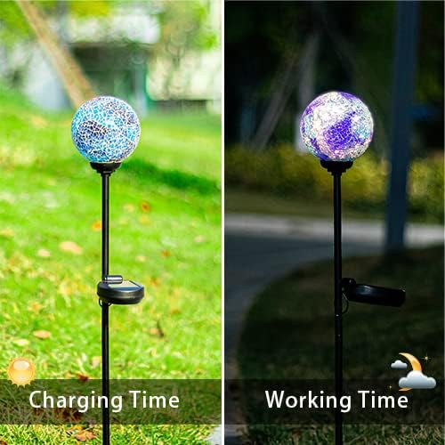 VCUTEKA Solar Lights Outdoor Decorative - Mosaic Solar Garden Stakes Light Waterproof LED Light for