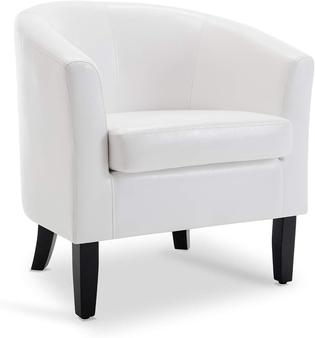 BELLEZE Accent Barrel Chair, Club Tub Sofa Corner Chair with Flared Legs and Cozy Soft Padding for