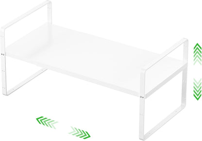 Expandable Cabinet Storage Shelf Stackable Organizer Rack for Kitchen Bathroom Pantry Spice
