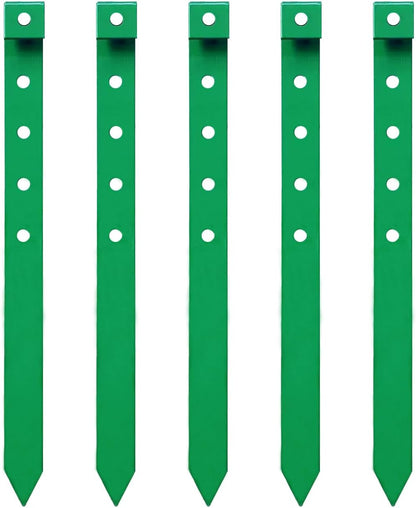 24Pcs Metal Garden Landscape Edging Stakes Green,10in anchoring Stakes Landscape Anchoring Spikes