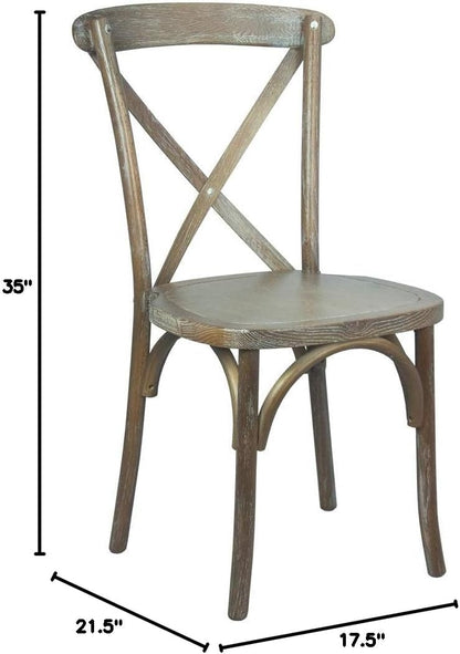 EMMA + OLIVER 2-Pack Medium with White Grain X-Back Chair