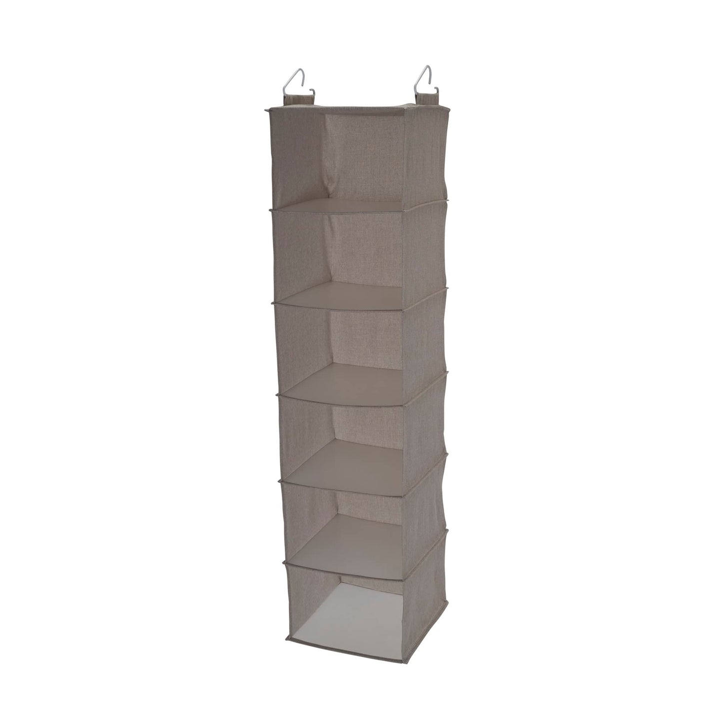 Household Essentials 6 Shelf Hanging Closet Organizer, Hanging Closet Shelf, Fabric Poly Linen and