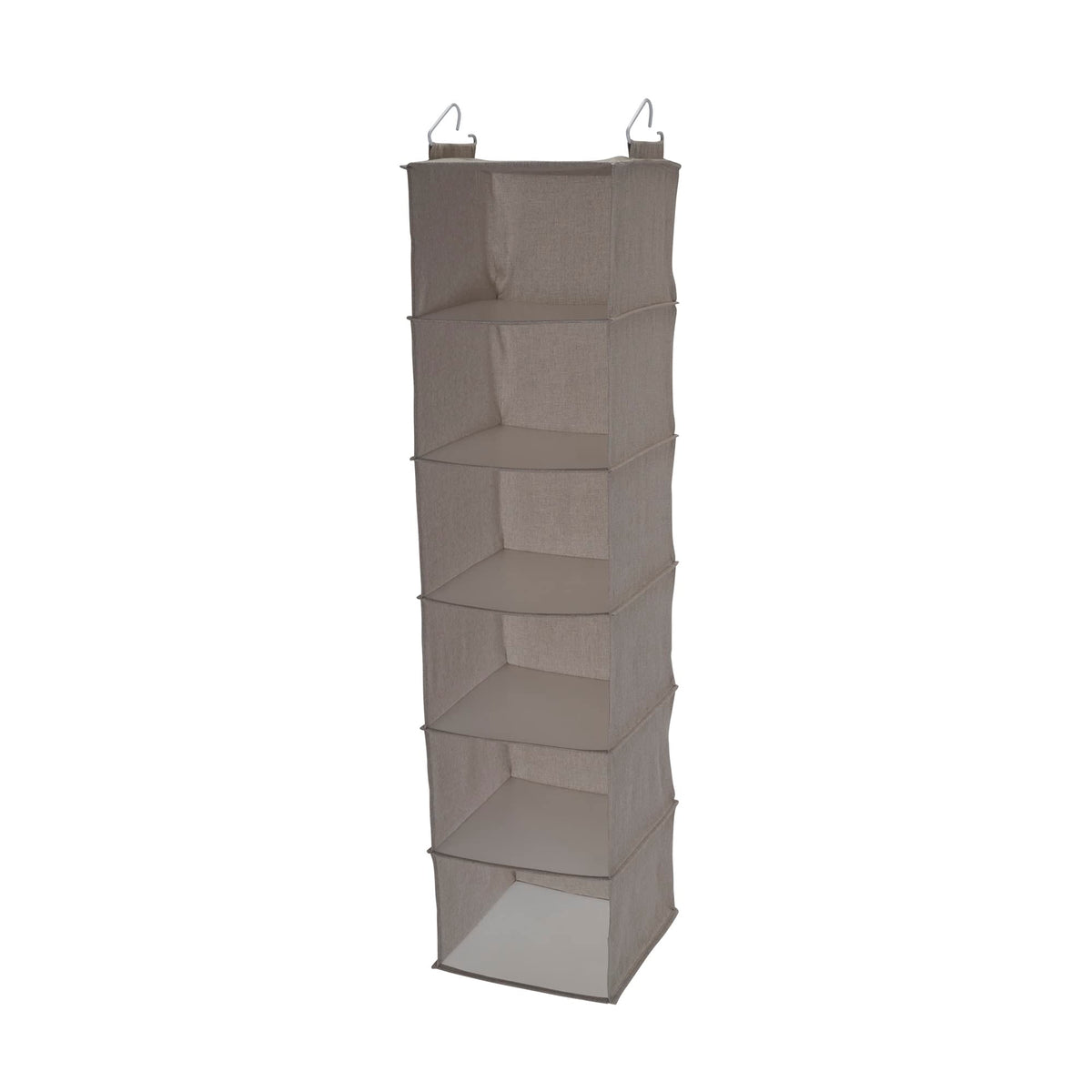 Household Essentials 6 Shelf Hanging Closet Organizer, Hanging Closet Shelf, Fabric Poly Linen and