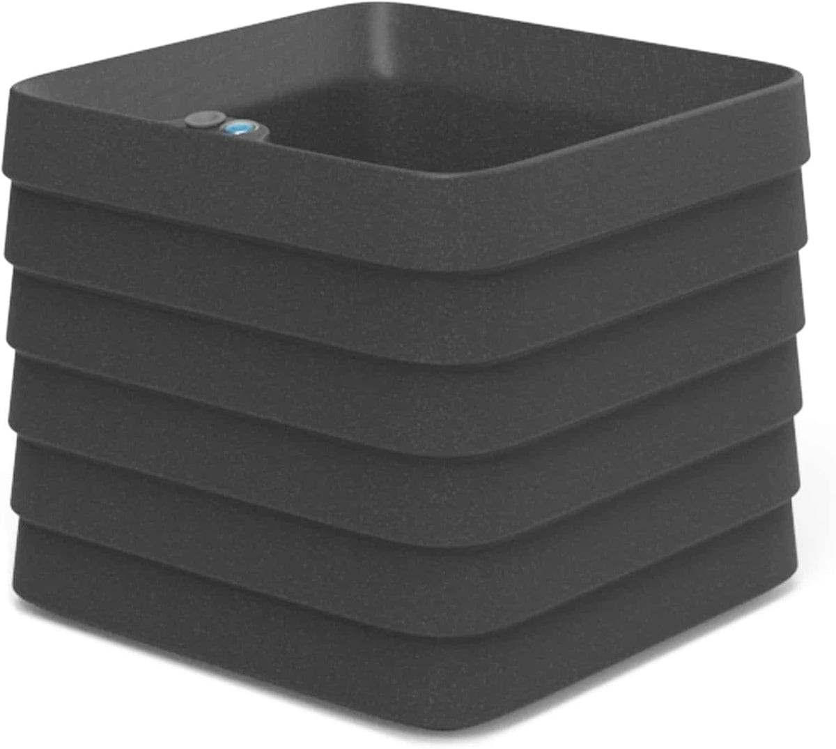 Crescent Garden TruDrop Self Watering Slat Square Box Planter - Indoor Outdoor Planter Box with