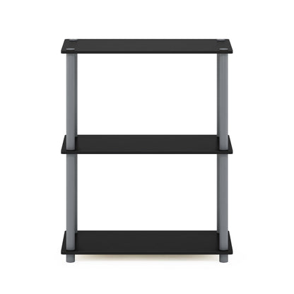 Furinno Turn-N-Tube Storage Shelves, 3-Tier Book Shelf, Corner Shelf, Toolless Open Shelves, for