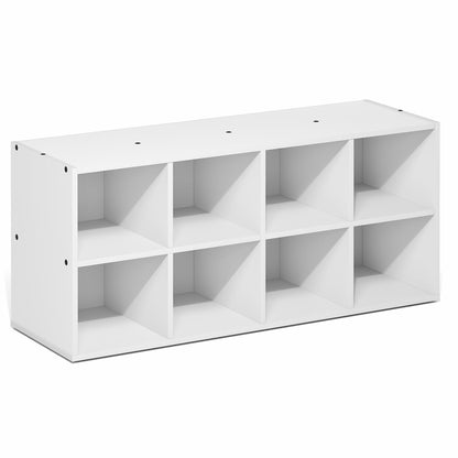 Furinno FANO 8-Cube Shoe Rack, Stackable Shoe Organizer, White