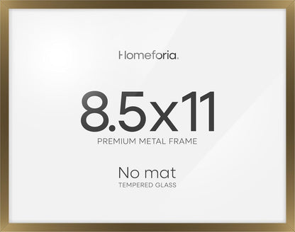 Homeforia 8.5x11 Diploma Frame Bronze, High End Metal 8.5 x 11 Certificate Frames, 11x8.5 Document