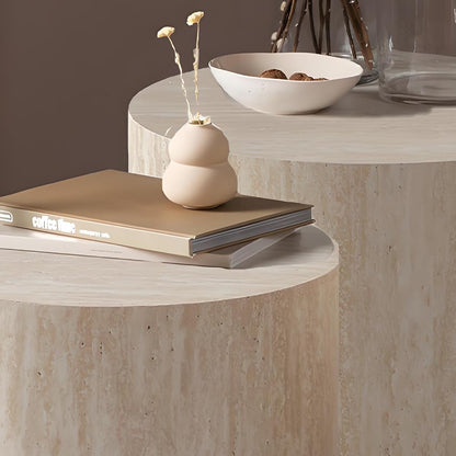 Round Nesting Coffee Table Set of 2 Modern Round Fluted Coffee Table Small Circle Coffee Tables