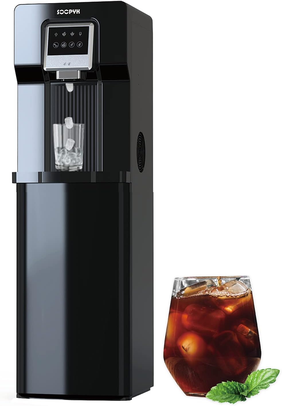 2 in 1 Bottom Load Water Cooler Dispenser with Ice Maker for 3 Gallon Bottle 17lbs Daily Capacity