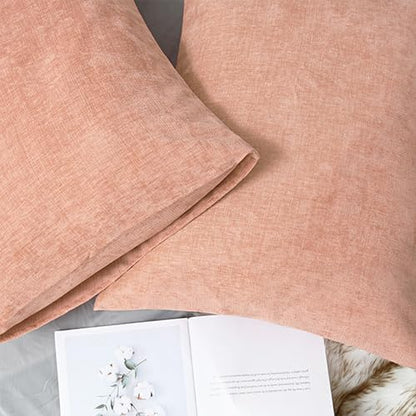 CaliTime Throw Pillow Covers Decorative 20 X 26 Inches Pack of 2 Cozy Chenille Standard Pillow