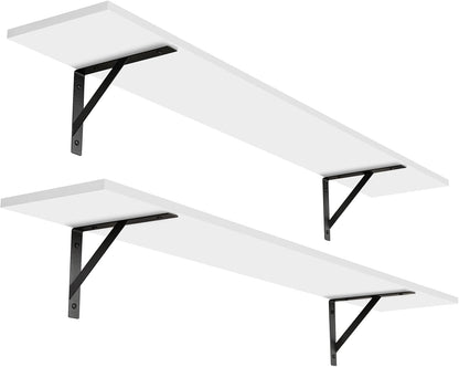 DINZI LVJ Long Wall Shelves, 47.3Inch Wall Mounted Shelves Set of 2, Extra Large Wall Storage