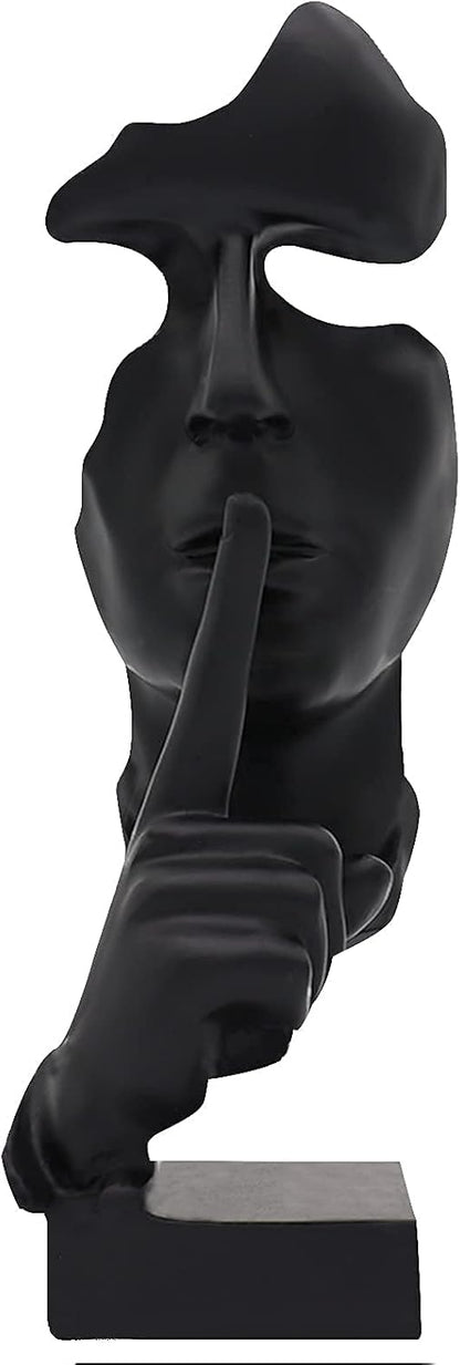 aboxoo Thinker Statue, Silence is Gold Abstract Art Figurine, Modern Home Resin Sculptures
