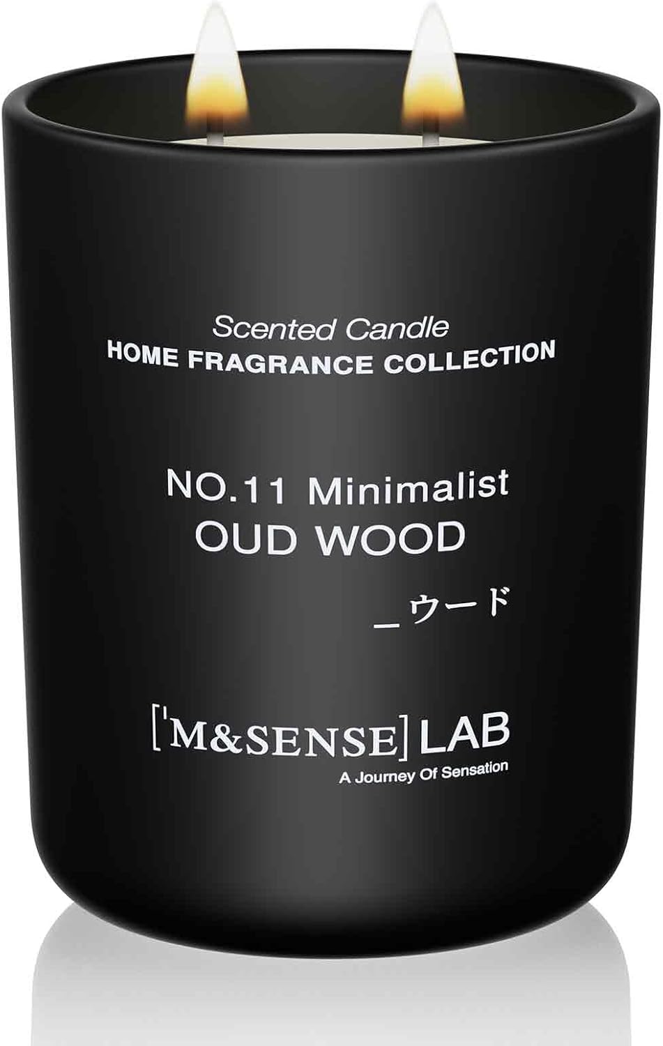 M&SENSE Natural Soy Candle| Oud Wood | 16.6 oz, 95H Burn | Minimalist Scented Candle for
