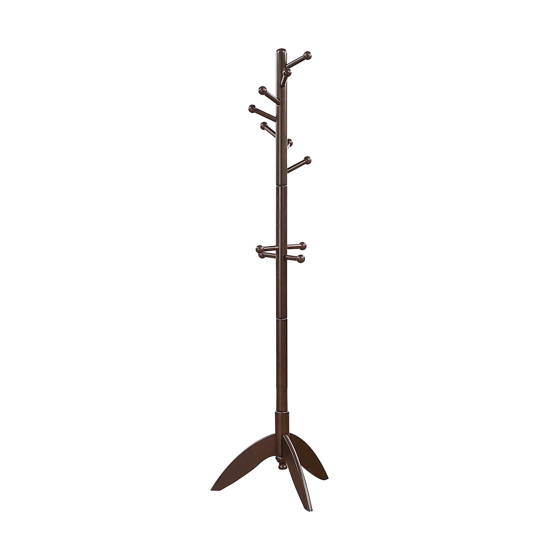 Lexicon Sturdy Solid Wood Coat Rack Stand with 11 Hanging Hooks for Hats,Scarves, Handbags, 7-Tier