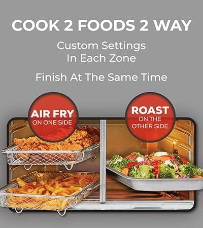 Emeril Lagasse Dual Zone 360 Air Fryer Oven Combo with French Door, 25 QT Extra Large, Cook Two