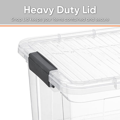 Superio Clear Storage Box with Lid, 36 Quart Plastic Container Bins for Organizing, Stackable