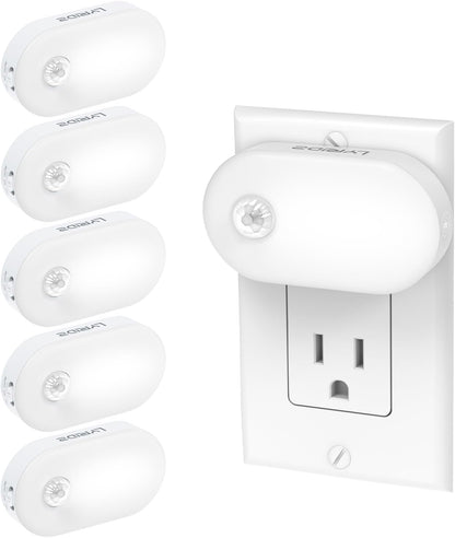 Lyridz Plug in Night Light with Motion Sensor, Smart Cool White LED Nightlights with 1-120LM