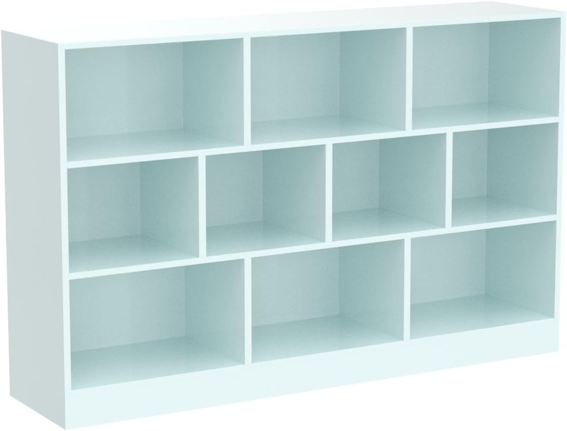 IOTXY Open Shelf Low Bookcase - Wooden 3-Tier Floor Standing Display Cabinet Organizer with Base