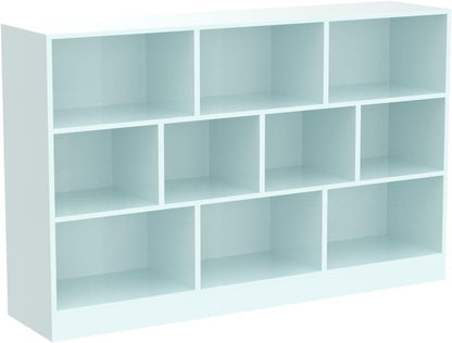 IOTXY Open Shelf Low Bookcase - Wooden 3-Tier Floor Standing Display Cabinet Organizer with Base