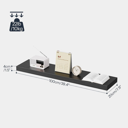 HOOBRO Floating Shelves for Wall, Wall Mounted Shelf Set of 2, 39.4" Hanging Shelf with Invisible