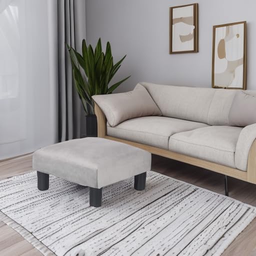 Joveco 15'' Small Foot Rest Stool Ottoman- Upholstered Footstool and Ottomans Small Footrest for