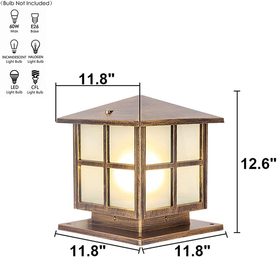 SLAWA Outdoor Post Lights Fixture, Modern Yard Entry Outdoor Column Lights with Aluminum Housing