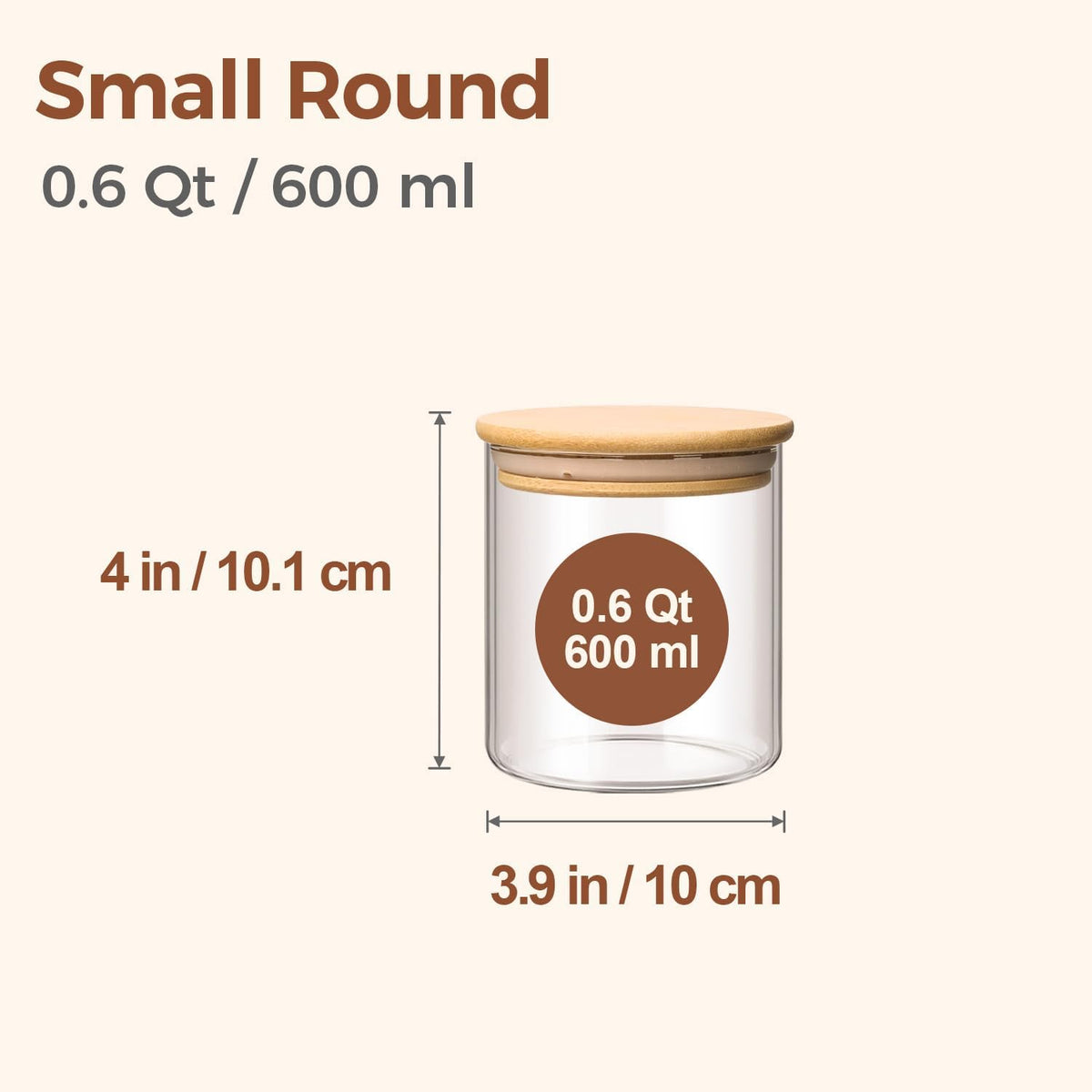 ComSaf 0.6 Qt Glass Food Storage Jars Set of 9, Clear Glass Storage Containers with Lids, Pantry