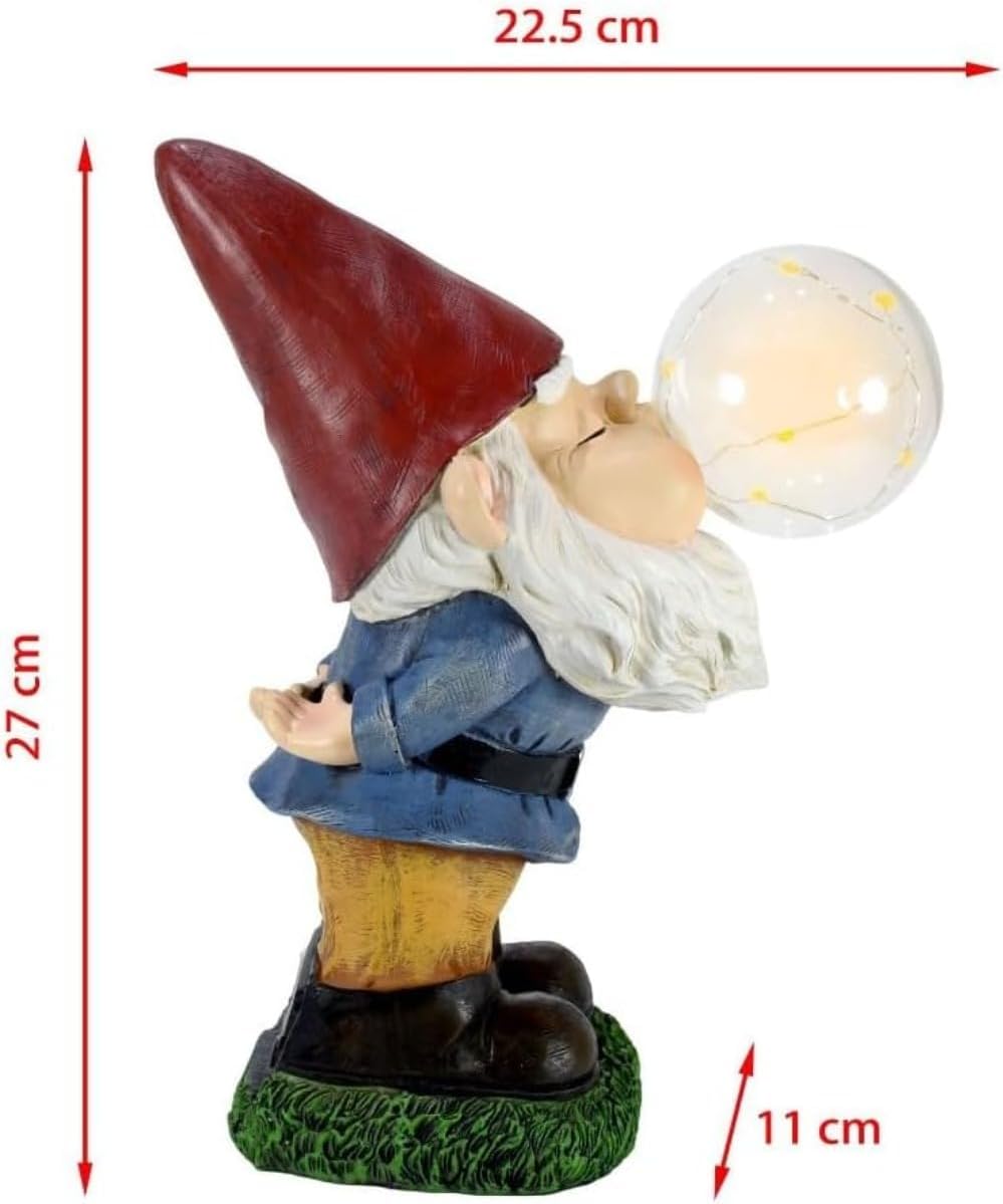 Garden Gnomes Outdoor with LED Solar Light - 11’’Spring Gnomes Decorations for Home/Yard/Patio with