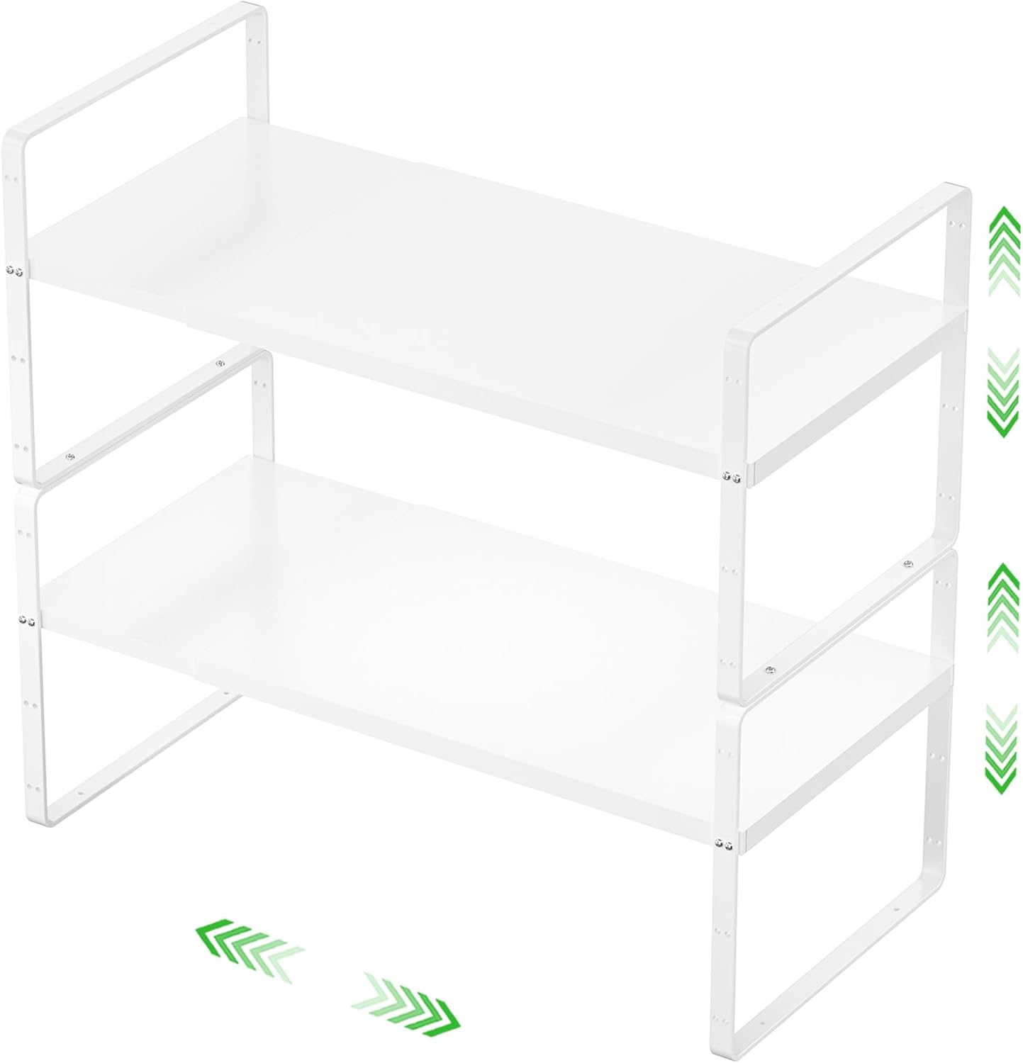 Expandable Cabinet Storage Shelf Stackable Organizer Rack for Kitchen Bathroom Pantry Spice