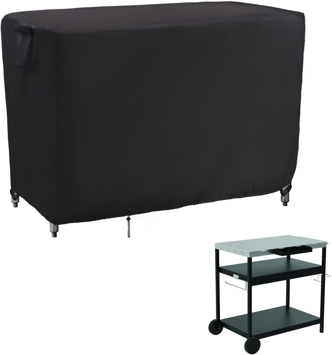 Kingling Grill Cart Cover, Waterproof Outdoor Prep Table Cover 46 Inch Stainless Steel Outdoor